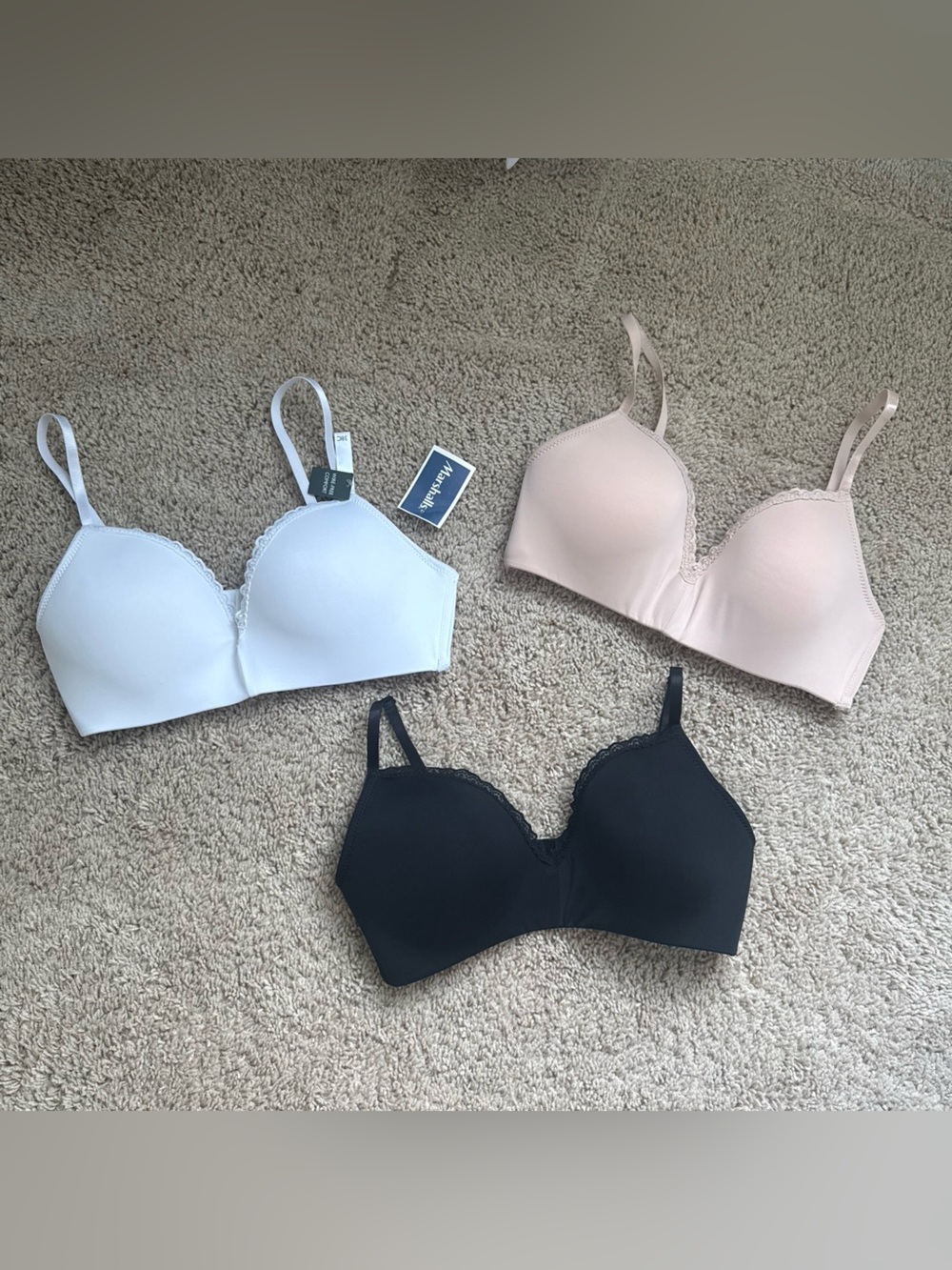 Bundle-Three Bras - Laura Ashley -Black, White, Nude Bras